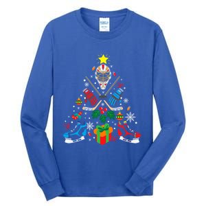 Ice Hockey And Hockey Christmas Trees Funny Gift Or Ice Hockey Cute Gift Tall Long Sleeve T-Shirt