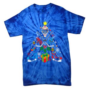 Ice Hockey And Hockey Christmas Trees Funny Gift Or Ice Hockey Cute Gift Tie-Dye T-Shirt