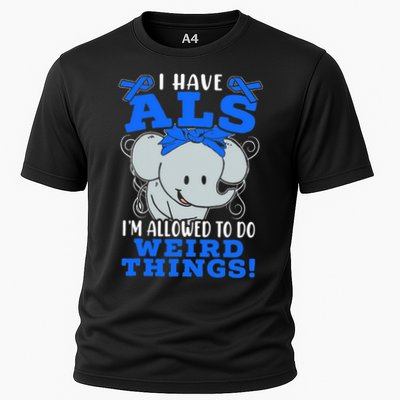 I Have ALS Awareness Ribbon Supporter Warrior Elephant Performance Shirt