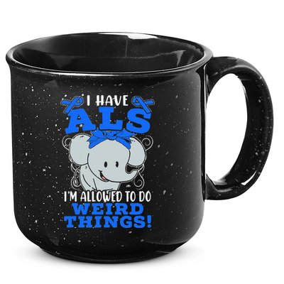 I Have ALS Awareness Ribbon Supporter Warrior Elephant 15oz Campfire Ceramic Mug
