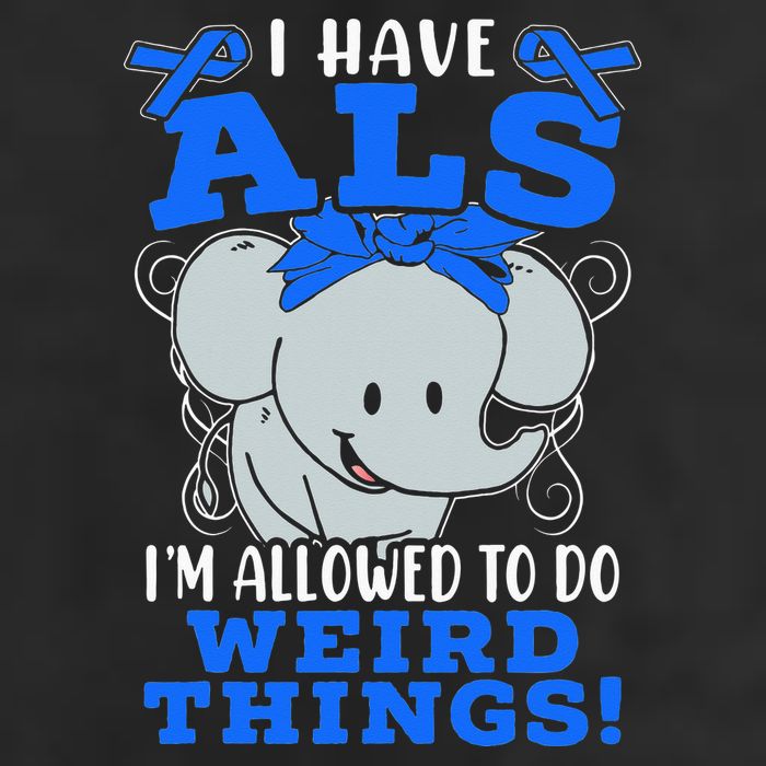 I Have ALS Awareness Ribbon Supporter Warrior Elephant 25L Jumbo Tote