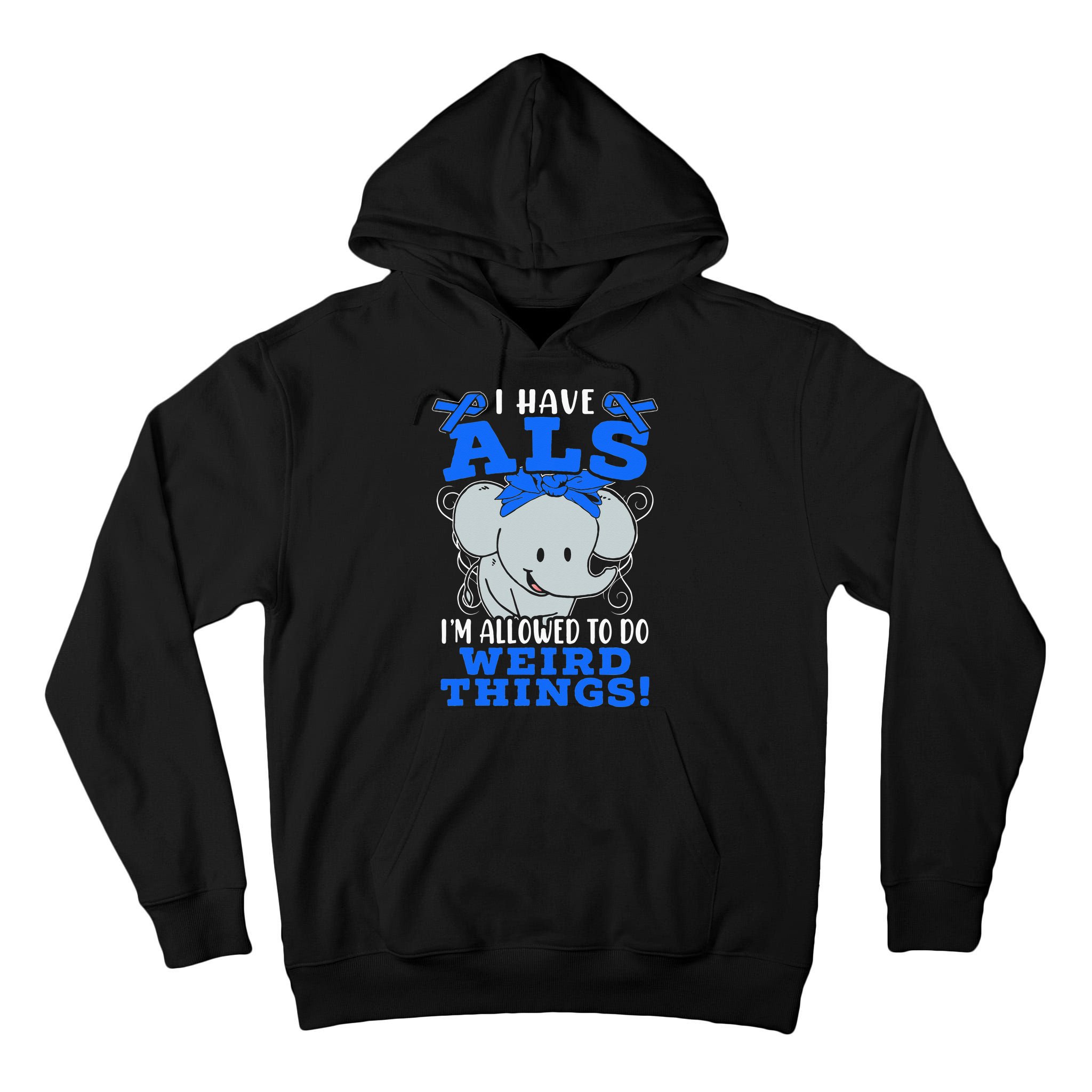 I Have ALS Awareness Ribbon Supporter Warrior Elephant Tall Hoodie