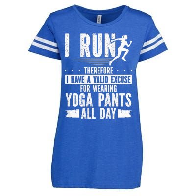 I Have A Valid Excuse For Wearing Yoga Pants Backprint Enza Ladies Jersey Football T-Shirt