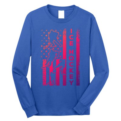 Ice Hockey America Flag I Ice Hockey Player Ice Hockey Flag Gift Long Sleeve Shirt