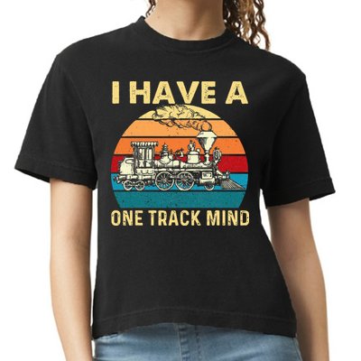 I Have A One Track Mind Trainspotter Model Train Railroad Comfort Colors Boxy T-Shirt