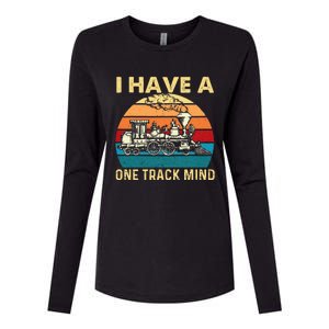 I Have A One Track Mind Trainspotter Model Train Railroad Womens Cotton Relaxed Long Sleeve T-Shirt