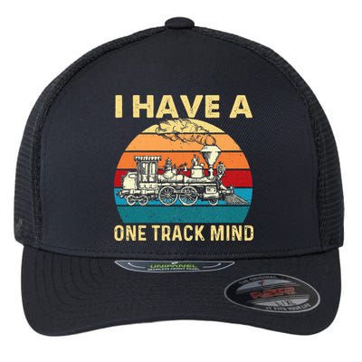 I Have A One Track Mind Trainspotter Model Train Railroad Flexfit Unipanel Trucker Cap
