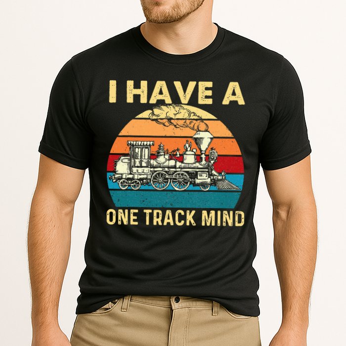 I Have A One Track Mind Trainspotter Model Train Railroad Performance Shirt