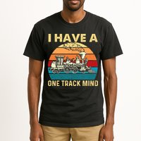 I Have A One Track Mind Trainspotter Model Train Railroad Tall T-Shirt