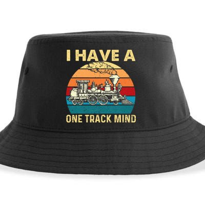 I Have A One Track Mind Trainspotter Model Train Railroad Sustainable Bucket Hat