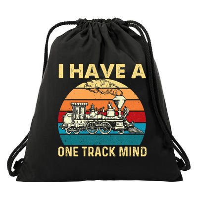 I Have A One Track Mind Trainspotter Model Train Railroad Drawstring Bag