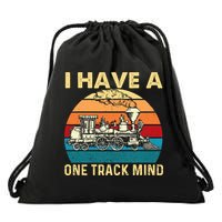 I Have A One Track Mind Trainspotter Model Train Railroad Drawstring Bag