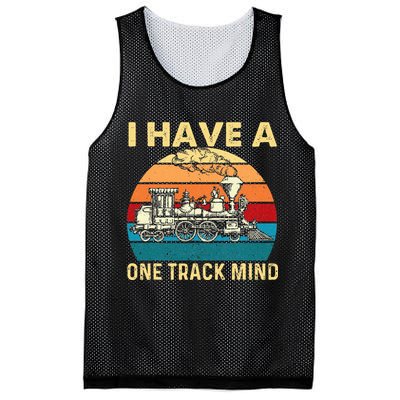 I Have A One Track Mind Trainspotter Model Train Railroad Mesh Reversible Basketball Jersey Tank
