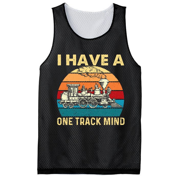 I Have A One Track Mind Trainspotter Model Train Railroad Mesh Reversible Basketball Jersey Tank