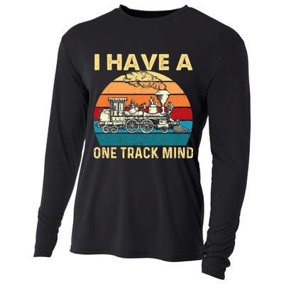 I Have A One Track Mind Trainspotter Model Train Railroad Cooling Performance Long Sleeve Crew