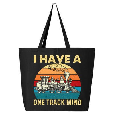 I Have A One Track Mind Trainspotter Model Train Railroad 25L Jumbo Tote