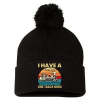 I Have A One Track Mind Trainspotter Model Train Railroad Pom Pom 12in Knit Beanie