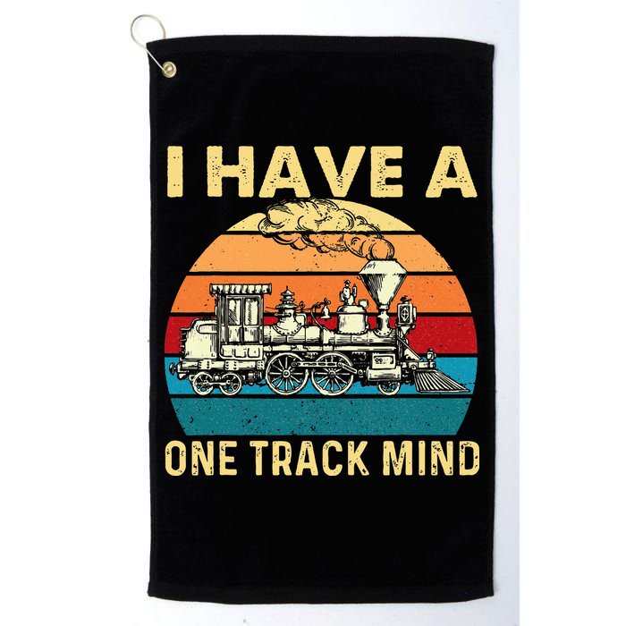 I Have A One Track Mind Trainspotter Model Train Railroad Golf Towel
