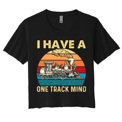 I Have A One Track Mind Trainspotter Model Train Railroad Crop Top