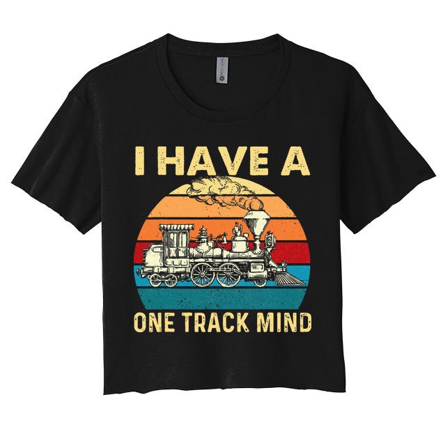 I Have A One Track Mind Trainspotter Model Train Railroad Crop Top