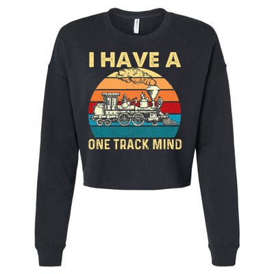 I Have A One Track Mind Trainspotter Model Train Railroad Cropped Pullover Crew