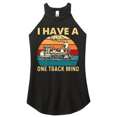 I Have A One Track Mind Trainspotter Model Train Railroad Women's Perfect Tri Rocker Tank