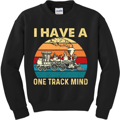 I Have A One Track Mind Trainspotter Model Train Railroad Kids Sweatshirt