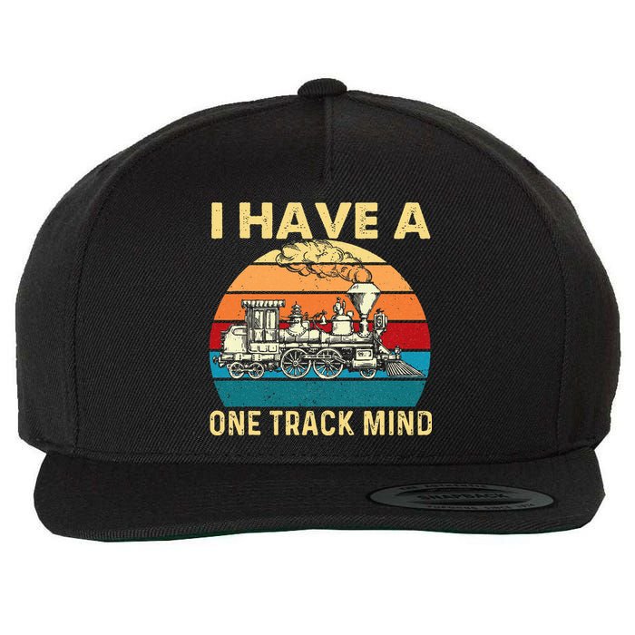 I Have A One Track Mind Trainspotter Model Train Railroad Wool Snapback Cap