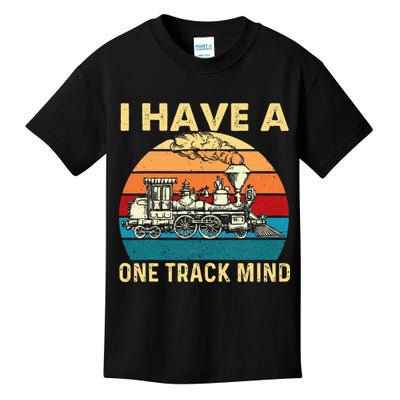 I Have A One Track Mind Trainspotter Model Train Railroad Kids T-Shirt