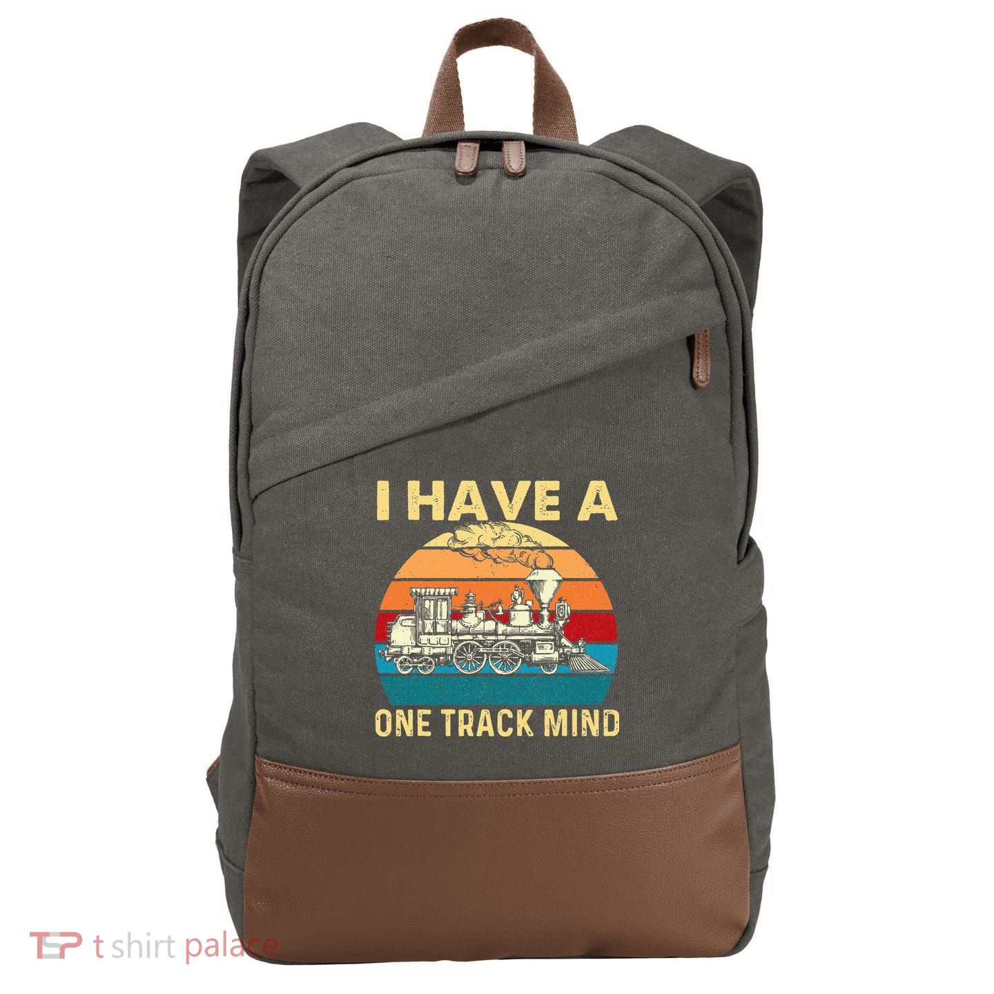 I Have A One Track Mind Trainspotter Model Train Railroad Cotton Canvas Backpack