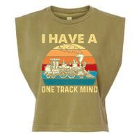 I Have A One Track Mind Trainspotter Model Train Railroad Garment-Dyed Women's Muscle Tee