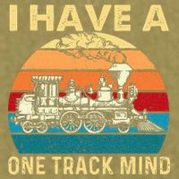 I Have A One Track Mind Trainspotter Model Train Railroad Garment-Dyed Women's Muscle Tee