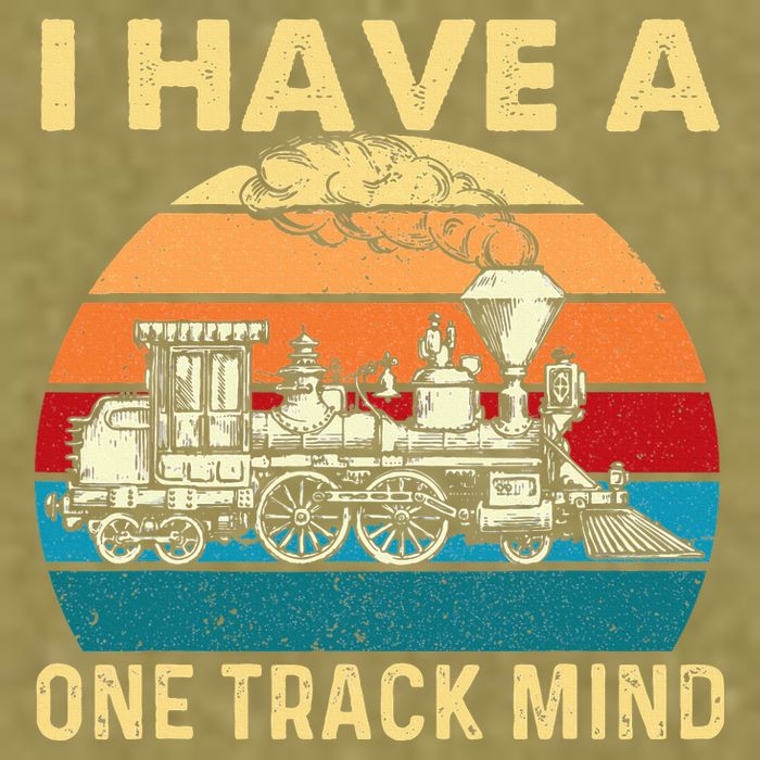 I Have A One Track Mind Trainspotter Model Train Railroad Garment-Dyed Women's Muscle Tee