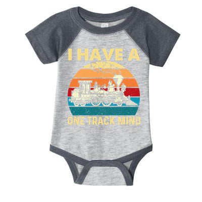 I Have A One Track Mind Trainspotter Model Train Railroad Infant Baby Jersey Bodysuit