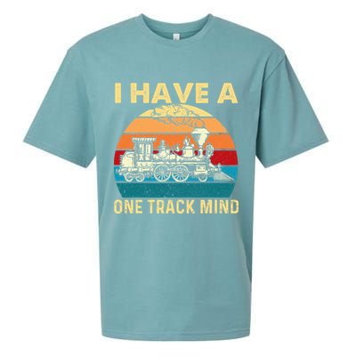 I Have A One Track Mind Trainspotter Model Train Railroad Sueded Cloud Jersey T-Shirt