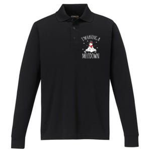 I'm Having A Meltdown Snow Breakdown Funny Xmas Gift Cute Gift Performance Long Sleeve Polo