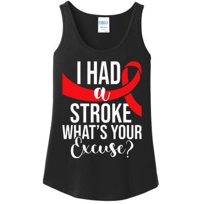 I Had A Stroke Stroke Survivor Red Awareness Ribbon Ladies Essential Tank