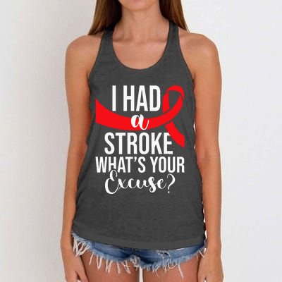 I Had A Stroke Stroke Survivor Red Awareness Ribbon Women's Knotted Racerback Tank