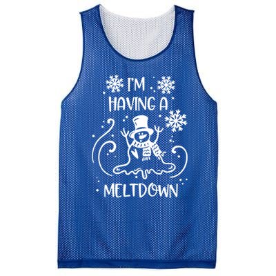 I'm Having A Meltdown Snow Snowmies Christmas Pun Funny Gift Mesh Reversible Basketball Jersey Tank