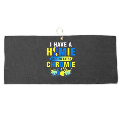 I Have a Homie with an Extra Chromie Down Syndrome  Large Microfiber Waffle Golf Towel