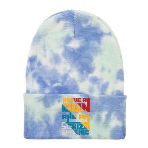 I Have A Gun And Am Schizophrenic Tie Dye 12in Knit Beanie