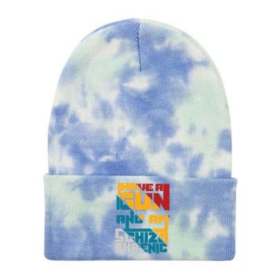 I Have A Gun And Am Schizophrenic Tie Dye 12in Knit Beanie