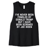 I Have Been Screwed By Joe Biden Women's Racerback Cropped Tank