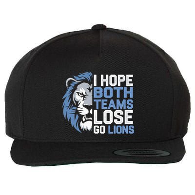 I Hope Both Teams Lose Go Lions & Graphic Wool Snapback Cap