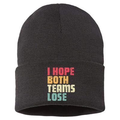 I Hope Both Teams Lose Funny American Football Sustainable Knit Beanie