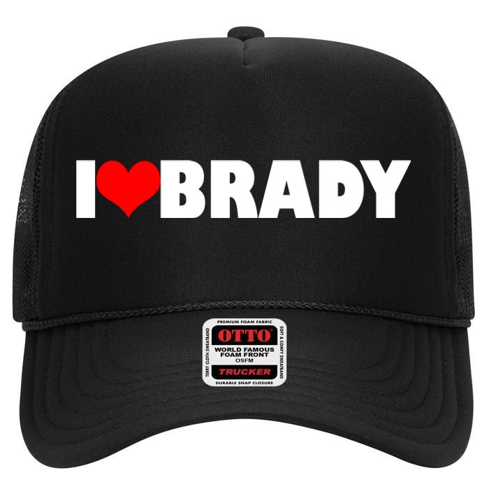 I Heart Brady High Crown Mesh Back Trucker Hat