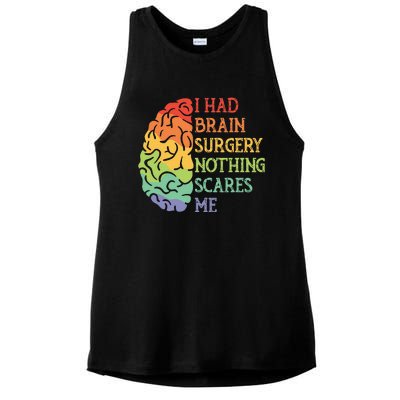 I Had Brain Surgery Nothing Scares Me Survivor Ladies PosiCharge Tri-Blend Wicking Tank