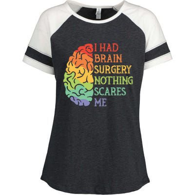 I Had Brain Surgery Nothing Scares Me Survivor Enza Ladies Jersey Colorblock Tee