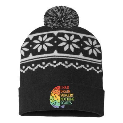 I Had Brain Surgery Nothing Scares Me USA-Made Snowflake Beanie