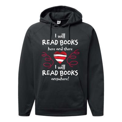 I Heart Books. Book Lovers. Readers. Read More Books Performance Fleece Hoodie